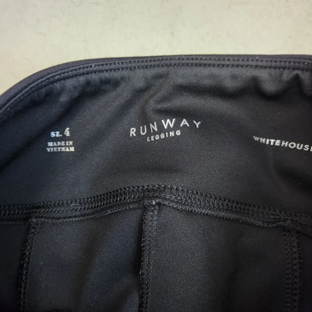 White House Black Market Black Zipper Runway Leggings Size 4